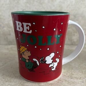 Peanuts Be Jolly Red Coffee Mug Cup Snoopy by Gibson Green Mug